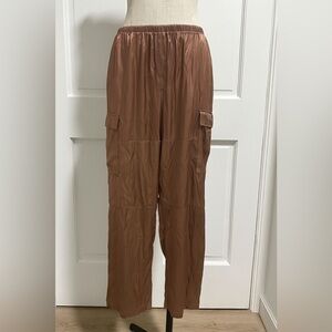 Victoria's Secret Y2K 2003 Brown Satin Cropped Pants Elastic waist size Small